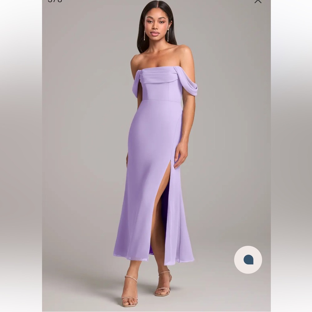 Azazie Saige Strapless Lavender Dress HEMMED length